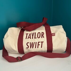 Canvas Duffel Bag with Red Straps